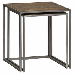 Amazon Brand – Stone & Beam Industrial Nesting Tables, Set of 2, 17.75