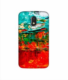 Amazon Brand - Solimo Designer Green and Orange Glass Color 3D Printed Hard Back Case Mobile Cover for Motorola Moto E (3rd gen)