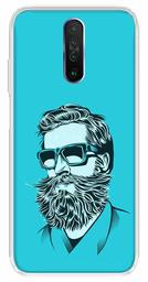 Amazon Brand - Solimo Designer Multicolor Beard Man Blue Printed Soft Back Case Mobile Cover for Poco X2 / Xiaomi Redmi K30