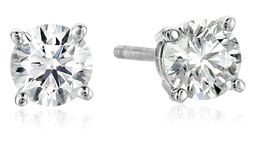 IGI Platinum Round Cut Diamond Stud Earrings (3/4 cttw, G-H Color, VS2 Clarity)