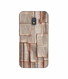 Amazon Brand - Solimo Designer Books Texture 3D Printed Hard Back Case Mobile Cover for Samsung Galaxy J2 Core