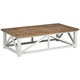 Amazon Brand – Stone & Beam Coastal Breeze Rustic Farmhouse Coffee Table, 55.1