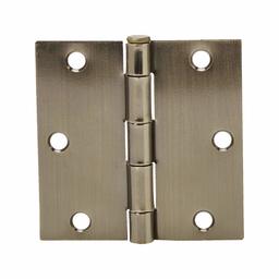 AmazonBasics Bisagras para puerta, cuadradas 9 cm x 9 cm, 12 unidades, bronce envejecido