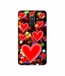 Amazon Brand - Solimo Designer Heart Texture on Glitters 3D Printed Hard Back Case Mobile Cover for Samsung Galaxy A8 Plus