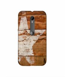 Amazon Brand - Solimo Designer Star Impression On Wood 3D Printed Hard Back Case Mobile Cover for Motorola Moto G 3rd Generation