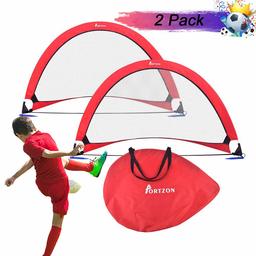 Portzon - Juego de 2 porterías de fútbol para Patio Trasero con Bolsa de Transporte para Deportes de Interior y Exterior, tamaño 2 (Portería portátil de fútbol de