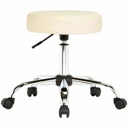 AmazonBasics Multi-Purpose Adjustable Office Drafting Spa Stool with Wheels - Beige