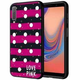 Amazon Brand - Solimo Designer Love Pink Printed Hard Back Case Mobile Cover for Samsung Galaxy A7 (2018) (D1195)