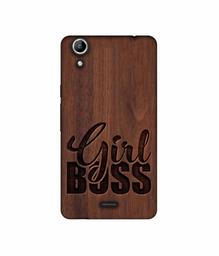 Amazon Brand - Solimo Designer Girl Boss On Wood 3D Printed Hard Back Case Mobile Cover for Micromax Canvas Selfie 2 Q340