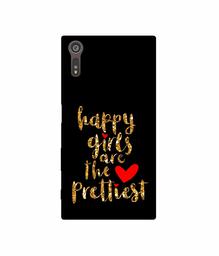 Amazon Brand - Solimo Designer Happy Girls are The Prettiest 3D Printed Hard Back Case Mobile Cover for Sony Xperia XZ Dual