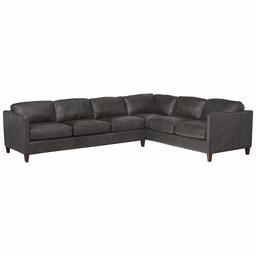 Amazon Brand – Stone & Beam Andover Leather Left-Facing L-Shaped Sectional, 124