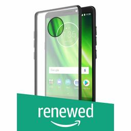 (Renewed) Amazon Brand - Solimo Mobile Cover (Hard Back & Black Flexible Bumper) for Moto G6 (Transparent)