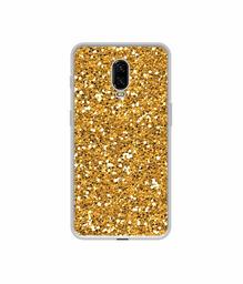 Amazon Brand - Solimo Designer Golden Sparkle UV Printed Soft Back Case Mobile Cover for OnePlus 6T