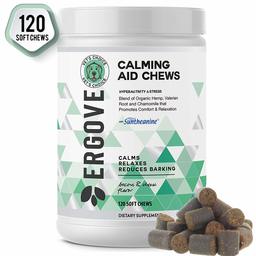 ERGOVE New Developed Formula Calming Aid Chews for Dogs - Anti-Anxiety & Stress Relief with Suntheanine - Vet Developed Breakthrough Formula Promotes Comfort & Relaxation - Made in USA - 120 Chews