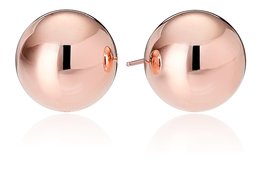 Amazon Essentials Rose Gold Plated Sterling Silver Polished Ball Stud Earrings (10mm)