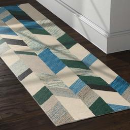 Amazon Brand – Rivet Modern Chevron Wool Runner Rug, 2' 6