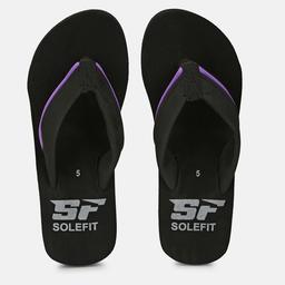 Solefit Women's Black Slippers-7 UK (41 EU) (SLFT-0067)