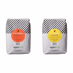 AmazonFresh Whole Bean Coffee 32oz bundle - Colombia Medium Roast and Just Bright Light Roast