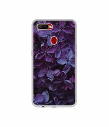 Amazon Brand - Solimo Designer Purple Flowers UV Printed Soft Back Case Mobile Cover for Oppo A5s