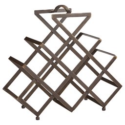 Amazon Brand – Rivet Industrial Modern Geometric Iron Standing Countertop Wine Rack - 17.5 Inch, Black