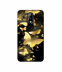 Amazon Brand - Solimo Designer Golden Butterfly Pattern 3D Printed Hard Back Case Mobile Cover for Nokia 5.1 Plus