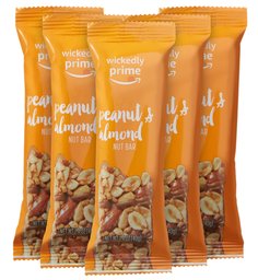 Wickedly Prime Nut Bar, Peanut & Almond, Gluten Free, Kosher, 1.4 Ounce (Pack of 5)