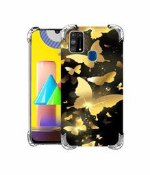 Amazon Brand - Solimo Designer Golden Butterfly Pattern UV Printed Soft Back Case Mobile Cover for Samsung Galaxy M31