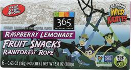 365 Everyday Value Featuring Wild Kratts, Fruit Snacks, Raspberry Lemonade (6 - 0.63 oz pouches), 3.8 oz