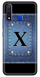 Amazon Brand - Solimo Designer Button Jeans Alphabet-X 3D Printed Hard Back Case Mobile Cover for Vivo Y19 / Vivo U20