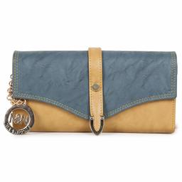 Nia & Nicole Women's Wallet (Blue, Beige)