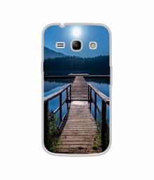 Amazon Brand - Solimo Designer Wooden Beach UV Printed Soft Back Case Mobile Cover for Samsung Galaxy J1