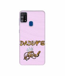 Amazon Brand - Solimo Designer Daddy's Girl in Glitter Pattern 3D Printed Hard Back Case Mobile Cover for Samsung Galaxy M31