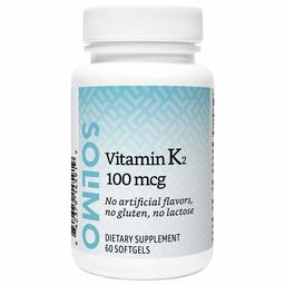 Amazon Brand - Solimo Vitamin K2 100mcg, 60 Softgels, Two Month supply