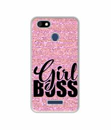 Amazon Brand - Solimo Designer Girl Boss On Pink Sparkle UV Printed Soft Back Case Mobile Cover for Panasonic Eluga A4