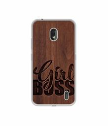 Amazon Brand - Solimo Designer Girl Boss On Wood UV Printed Soft Back Case Mobile Cover for Nokia 2.2