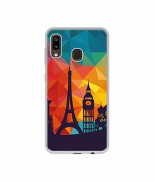 Amazon Brand - Solimo Designer Colored Paris UV Printed Soft Back Case Mobile Cover for Samsung Galaxy A20