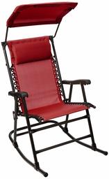 AmazonBasics Foldable Rocking Chair with Canopy - Red (Renewed)