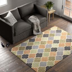 Amazon Brand – Stone & Beam Quarterfoil Wool Area Rug, 5' x 7' 6