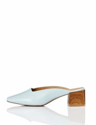 Amazon Brand - find. Women's Mule Closed Toe Heels, Blau (Pale Blue), 5 UK