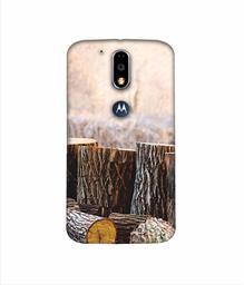 Amazon Brand - Solimo Designer Wood logs 3D Printed Hard Back Case Mobile Cover for Motorola Moto G4 Plus (with Logo Cut)