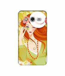 Amazon Brand - Solimo Designer Lady with Hat 3D Printed Hard Back Case Mobile Cover for Samsung Galaxy Core 2 G355H