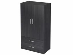 Amazon Brand - Movian Inari Modern 2-Door 2-Drawer Wardrobe, 100 x 57 x 180 cm, Dark Grey