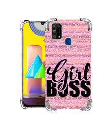 Amazon Brand - Solimo Designer Girl Boss On Pink Sparkle UV Printed Soft Back Case Mobile Cover for Samsung Galaxy M31