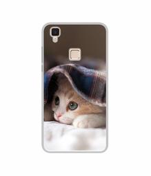 Amazon Brand - Solimo Designer Sleepy Kitten UV Printed Soft Back Case Mobile Cover for Vivo V3