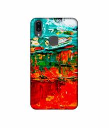 Amazon Brand - Solimo Designer Green and Orange Glass Color 3D Printed Hard Back Case Mobile Cover for Vivo V9 / V9 Pro