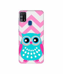 Amazon Brand - Solimo Designer Sky Blue Owl 3D Printed Hard Back Case Mobile Cover for Samsung Galaxy M31