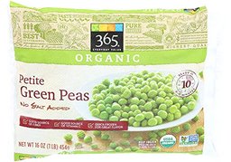 365 Everyday Value, Organic Petite Green Peas No Salt Added, 16 oz, (Frozen) Casepack