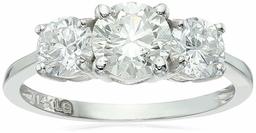 Women's IGI Certified Lab Grown Diamond Anniversary Ring in 14k White Gold (1.5 cttw, I-J Color, SI1-SI2 Clarity), Size 5, One Size