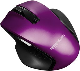 AmazonBasics Compact Ergonomic Wireless PC Mouse with Fast Scrolling – Purple