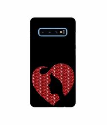 Amazon Brand - Solimo Designer Heart Shape Lady with Glitter 3D Printed Hard Back Case Mobile Cover for Samsung Galaxy S10 Plus